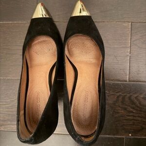 Corso Como Black Heels with Gold Tips